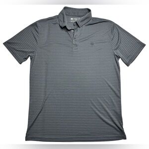 Ariat Tek Oxford Fitted Polo Men’s Large Black & Gray Stripe - Size Large